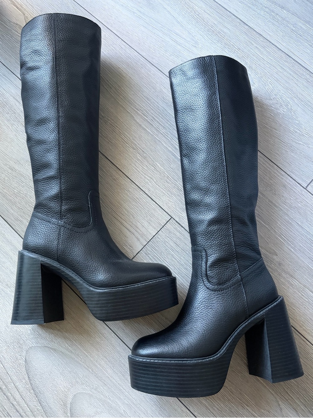 Knee High Platform Leather boots
